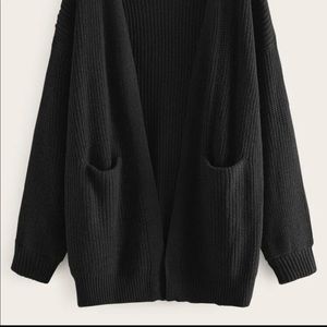 Black cardigan with front pockets